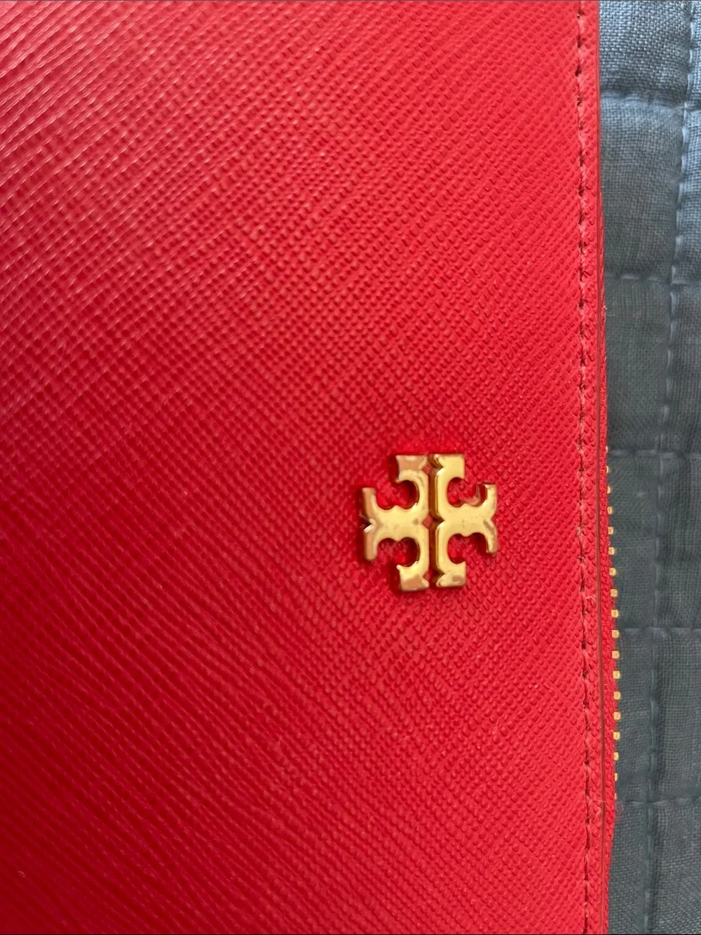 Tory Burch Red Leather Zip Wristlet Wallet